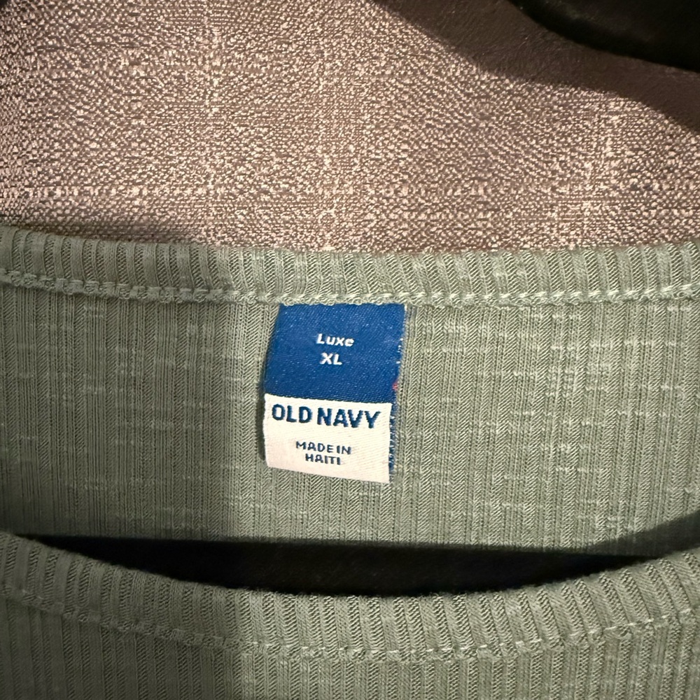 Old Navy Luxe Ribbed Tee in Sage - Picture 3 of 3